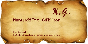 Menyhárt Gábor névjegykártya